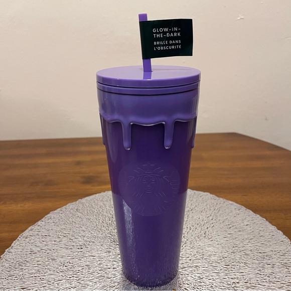 NEW 2025 Starbucks Halloween Purple Glow In The Dark Slime Tumbler Cold Cup 24oz - Picture 1 of 8
